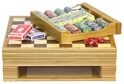Игровой набор (шахматы, шашки, нарды, домино, карты, кости, фишки для покера) 44х44 см