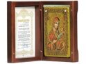 Настольная икона "Образ Божией Матери "Иверская" на мореном дубе