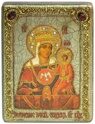 Подарочная икона "Образ Божией Матери "Умягчение злых сердец (список с Рудненской-Ченстоховской)" на мореном дубе